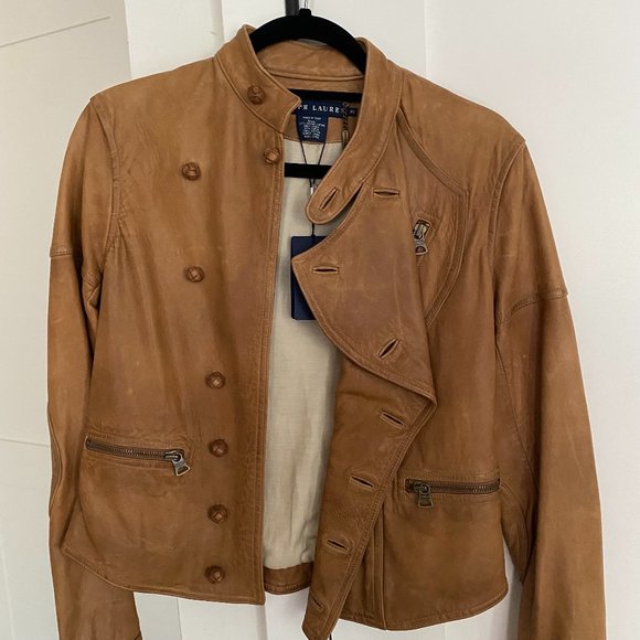 Ralph Lauren Tan Sierra Brown Leather Jacket XS - Picture 3 of 5
